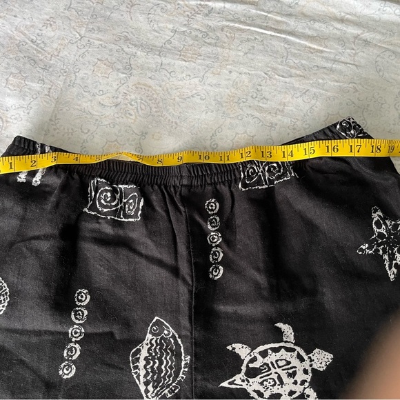 Black and White Straight Leg Pants with Nautical Print - Picture 3 of 11